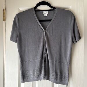 100% Silk Short Sleeve Cardigan - Loft